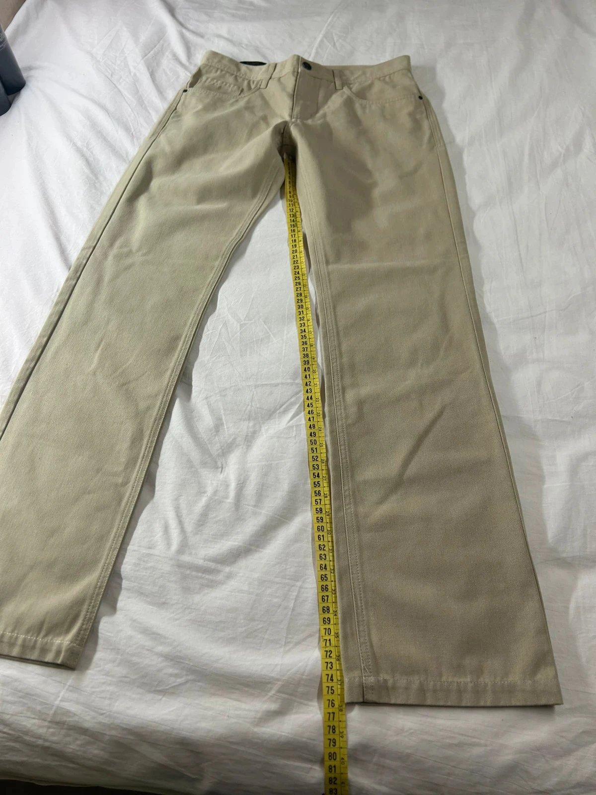 Jeans bege creme justo vintage corte reto – photo 5
